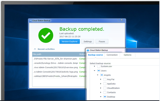 Cloud Station Backup for PC protection