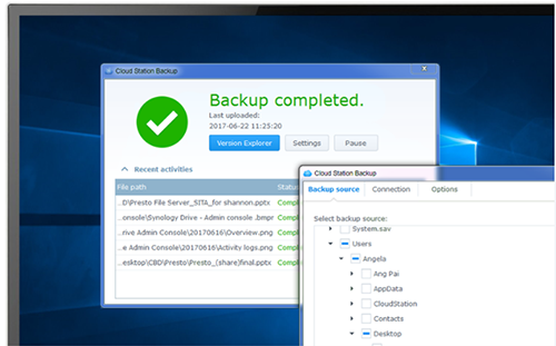 Cloud Station Backup for PC protection